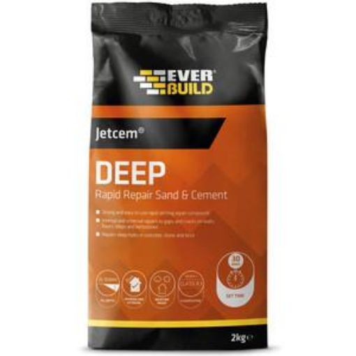 Picture of SIKA Jetcem Grey Deep Rapid Repair Sand & Cement 2kg Fast Setting