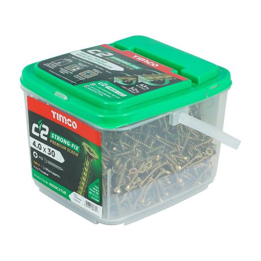 Picture of Timco C2 Strong-Fix PZ Screws Double-Countersunk 4.0x30mm Tub of 1500 Multi-Purpose Screw