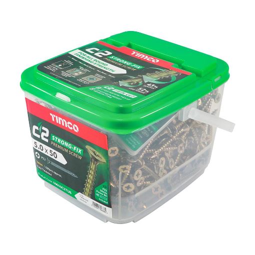 Picture of Timco C2 Strong-Fix PZ Screws Double-Countersunk 5.0x50mm Tub of 600 Multi-Purpose Screw