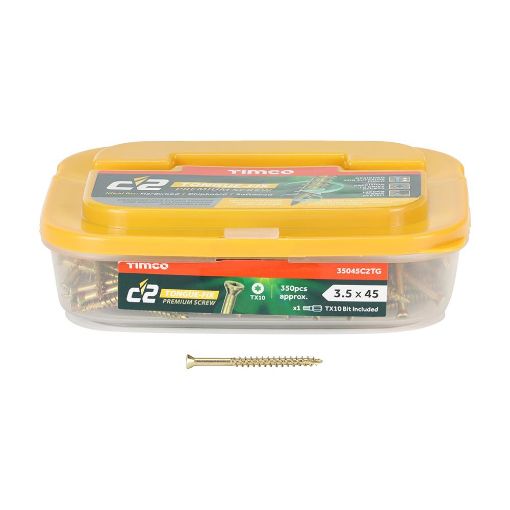Picture of Timco C2 Tongue-Fix PZ Screws TX Countersunk 3.5x45mm Box of 200 Screws