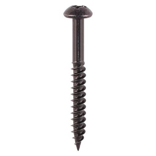 Picture of Timco Blackjax Black Wood Screws 10x1½" Box of 200 Round Head