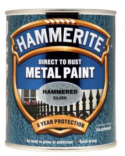Picture of Hammerite Hammered Silver Metal Paint 750ml Direct To Rust