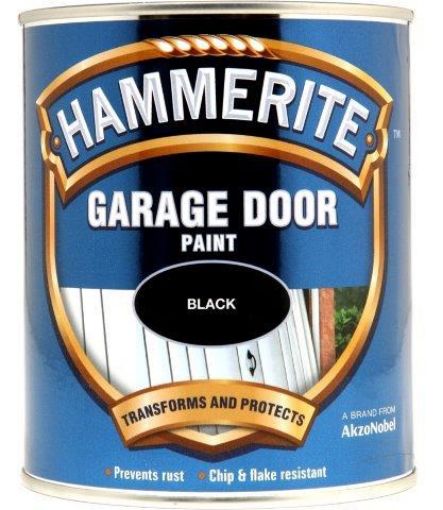 Picture of Hammerite Black Garage Door Paint 750ml Direct To Rust