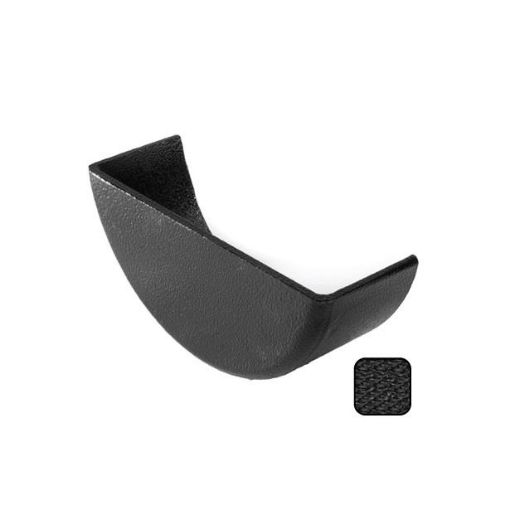 Picture of Alumasc Cast Aluminium Black Half Round Guttering 113mm Internal Stop End