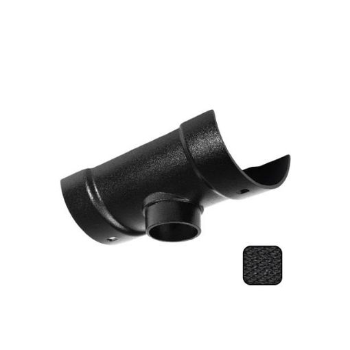 Picture of Alumasc Cast Aluminium Black Half Round Guttering 75x113mm Outlet