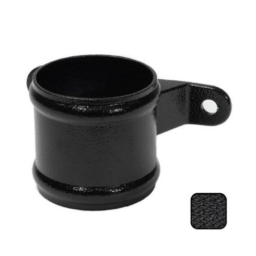 Picture of Alumasc Cast Aluminium Black Round Guttering 63mm Downpipe Socket