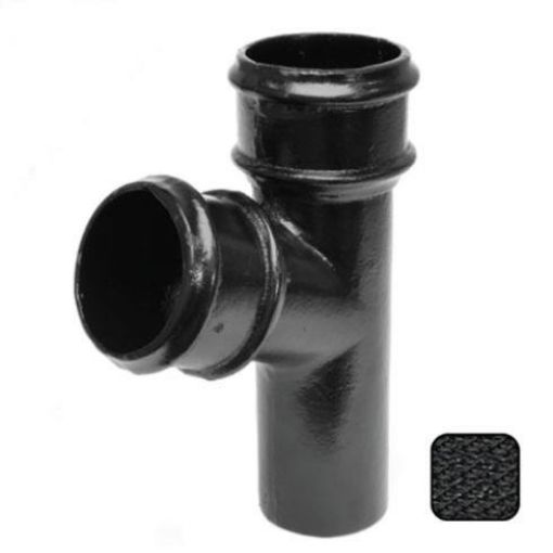Picture of Alumasc Cast Aluminium Black Round Guttering 76mm Downpipe Branch