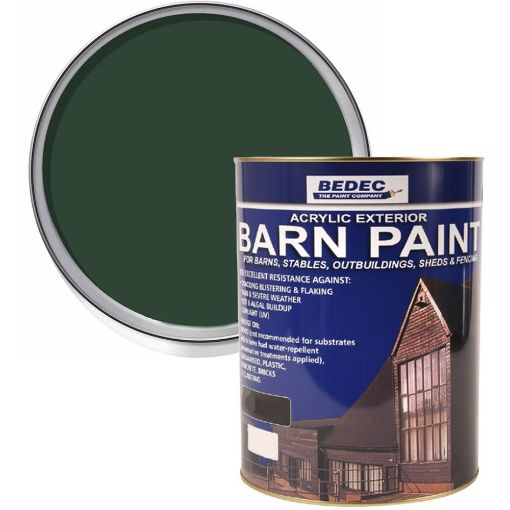 Picture of Bedec Waterbased Acrylic Dark Green Barn Paint 2.5L