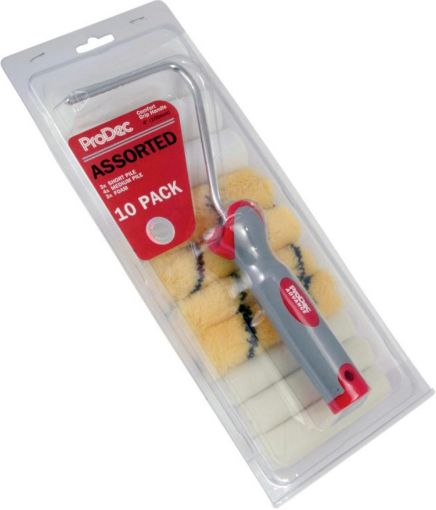 Picture of ProDec 4" Assorted Mini Paint Roller & Frame Set 10 Rollers